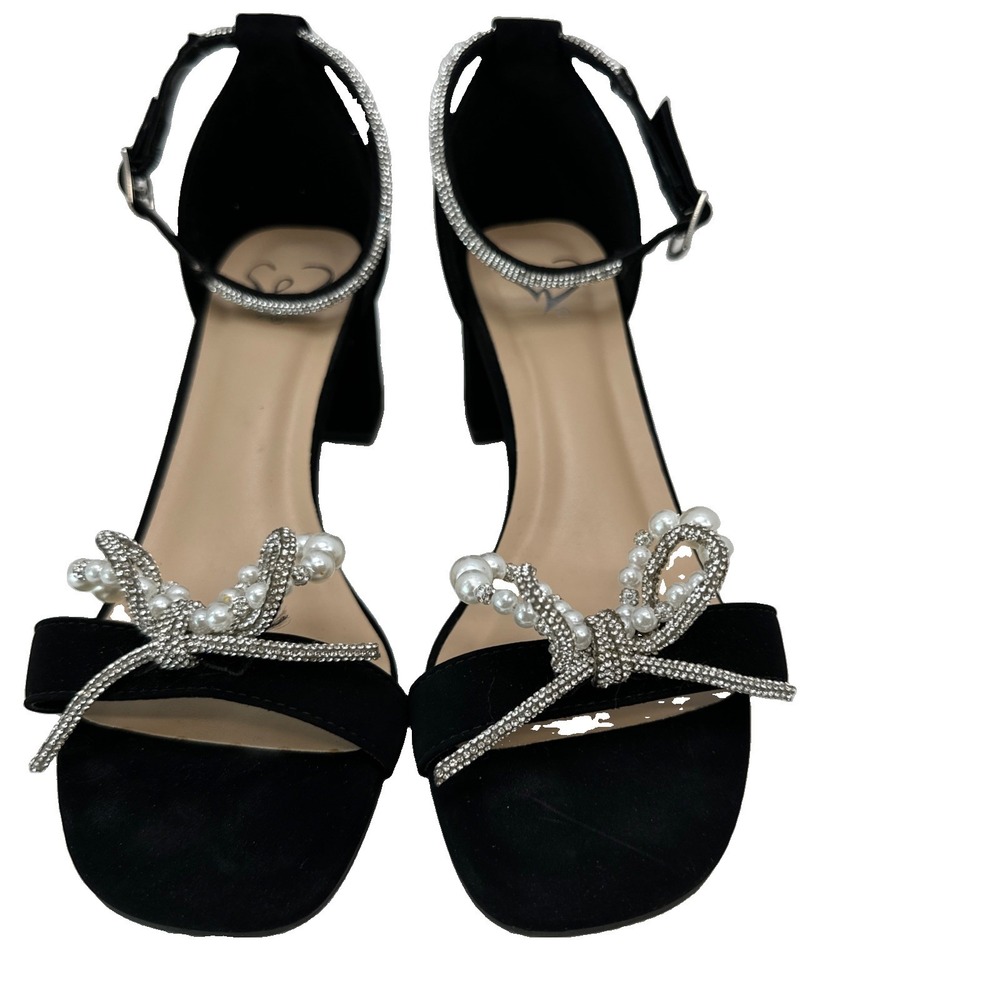 Windsor Strappy Block Heels Black Open Toe Ankle Strap Size 7 Women's Shoes